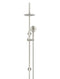 Round Gooseneck Shower Set with 200mm rose, Three-Function Hand Shower - PVD Brushed Nickel