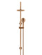 Meir Round Gooseneck Shower Set with 200mm rose, Three-Function Hand Shower - Lustre Bronze