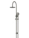 Meir Round Gooseneck Shower Set with 200mm rose, Three-Function Hand Shower - Shadow Gunmetal
