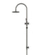 Meir Round Gooseneck Shower Set with 200mm rose, Three-Function Hand Shower - Shadow Gunmetal