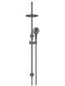 Meir Round Gooseneck Shower Set with 200mm rose, Three-Function Hand Shower - Shadow Gunmetal