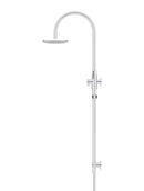 Meir Round Gooseneck Shower Set with 200mm rose, Single-Function Hand Shower - Polished Chrome