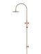 Meir Round Gooseneck Shower Set with 200mm rose, Single-Function Hand Shower - Champagne