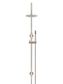 Meir Round Gooseneck Shower Set with 200mm rose, Single-Function Hand Shower - Champagne