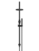 Meir Round Gooseneck Shower Set with 200mm rose, Single-Function Hand Shower - Matte Black
