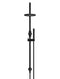 Meir Round Gooseneck Shower Set with 200mm rose, Single-Function Hand Shower - Matte Black