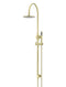 Meir Round Gooseneck Shower Set with 200mm rose, Single-Function Hand Shower - Tiger Bronze