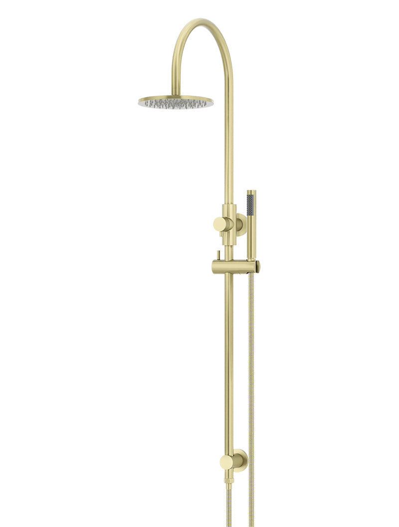 Meir Round Gooseneck Shower Set with 200mm rose, Single-Function Hand Shower - Tiger Bronze