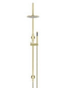 Meir Round Gooseneck Shower Set with 200mm rose, Single-Function Hand Shower - Tiger Bronze