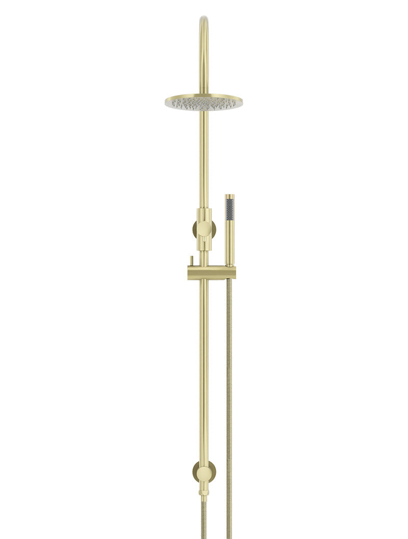 Meir Round Gooseneck Shower Set with 200mm rose, Single-Function Hand Shower - Tiger Bronze