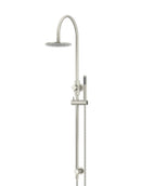 Meir Round Gooseneck Shower Set with 200mm rose, Single-Function Hand Shower - Brushed Nickel