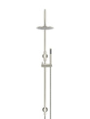 Meir Round Gooseneck Shower Set with 200mm rose, Single-Function Hand Shower - Brushed Nickel