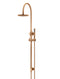 Meir Round Gooseneck Shower Set with 200mm rose, Single-Function Hand Shower - Lustre Bronze