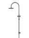 Meir Round Gooseneck Shower Set with 200mm rose, Single-Function Hand Shower - Shadow Gunmetal