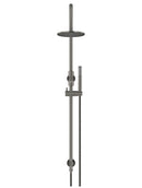 Meir Round Gooseneck Shower Set with 200mm rose, Single-Function Hand Shower - Shadow Gunmetal