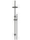 Meir Round Gooseneck Shower Set with 200mm rose, Single-Function Hand Shower - Shadow Gunmetal