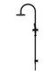 Meir Round Gooseneck Shower Set with 200mm rose, Three-Function Hand Shower - Matte Black