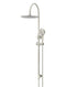 Round Gooseneck Shower Set with 300mm rose, Three-Function Hand Shower - PVD Brushed Nickel