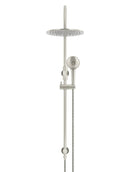 Round Gooseneck Shower Set with 300mm rose, Three-Function Hand Shower - PVD Brushed Nickel