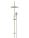 Round Gooseneck Shower Set with 300mm rose, Three-Function Hand Shower - PVD Brushed Nickel