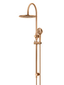 Meir Round Gooseneck Shower Set with 300mm rose, Three-Function Hand Shower- Lustre Bronze