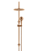 Meir Round Gooseneck Shower Set with 300mm rose, Three-Function Hand Shower- Lustre Bronze