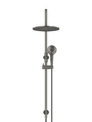 Round Gooseneck Shower Set with 300mm rose, Three-Function Hand Shower - Shadow Gunmetal