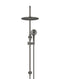 Meir Round Gooseneck Shower Set with 300mm rose, Three-Function Hand Shower - Shadow Gunmetal