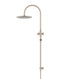 Meir Round Gooseneck Shower Set with 300mm rose, Single-Function Hand Shower - Champagne