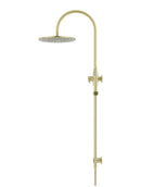 Round Gooseneck Shower Set with 300mm rose, Single-Function Hand Shower - PVD Tiger Bronze