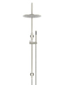 Round Gooseneck Shower Set with 300mm rose, Single-Function Hand Shower - PVD Brushed Nickel