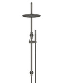 Round Gooseneck Shower Set with 300mm rose, Single-Function Hand Shower - Shadow Gunmetal