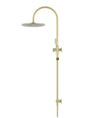 Round Gooseneck Shower Set with 300mm rose, Three-Function Hand Shower - PVD Tiger Bronze