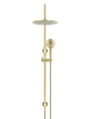 Round Gooseneck Shower Set with 300mm rose, Three-Function Hand Shower - PVD Tiger Bronze