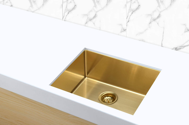 Meir Lavello Kitchen Sink - Single Bowl 450 x 450 - Brushed Bronze Gold