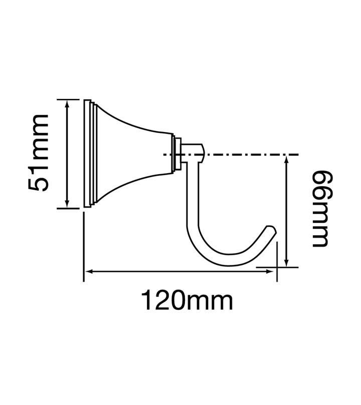Bastow Georgian Robe Hook Chrome