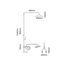 Bastow Georgian Exp Shower Set Hh T/Ph Flx Cr 200mm Rose