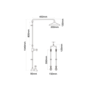 Bastow Georgian Exposed Bath/Shower Set 200mm Rose