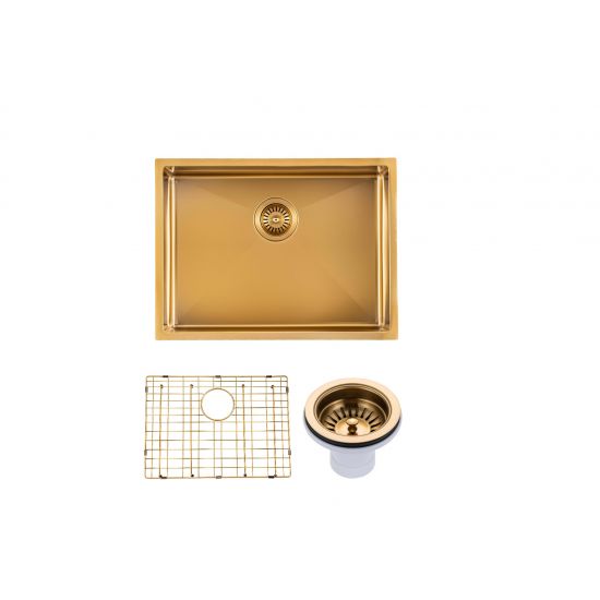 Novelli Single Sink 600mm - Brushed Gold