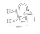 Bastow Federation Fixed G/Neck Shwr Set Bjnt 100mm Rose T/A
