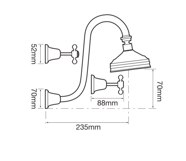 Bastow Federation Fixed G/Neck Shwr Set Bjnt 100mm Rose T/A
