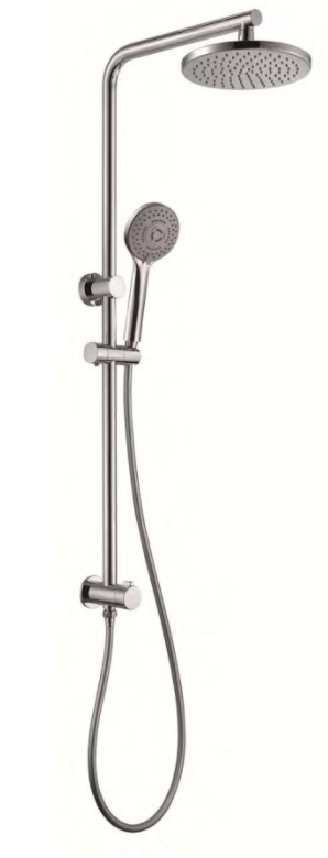 Novelli 5100ES Giovanni Rail Shower with Overhead Matte Black & Satin Nickel