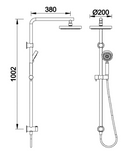 Novelli 5100ES Giovanni Rail Shower with Overhead Matte Black & Satin Nickel