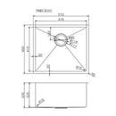 Novelli Single Kitchen Sink 510mm - Stainless Steel