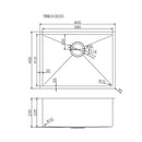 Novelli Single Kitchen Sink 600mm - Stainless Steel