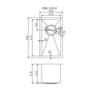 Novelli Single Kitchen Sink 250mm - Stainless Steel